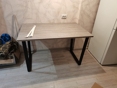 Стол Лота Лофт 120 32 мм бетон / черный матовый фото покупателя 16