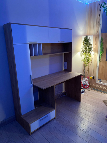 Письменный стол Лайт 03.243 дуб золотой (craft) / белый премиум фото покупателя 227