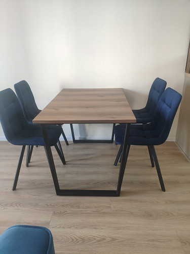 Деревянный стол Лота Лофт 140х80 дуб крафт табачный / черный матовый фото покупателя 661