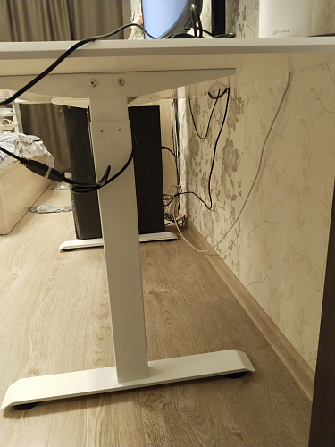 Компьютерный стол Маркос с механизмом подъема 140х80х75 орех кантри / белый фото покупателя 18