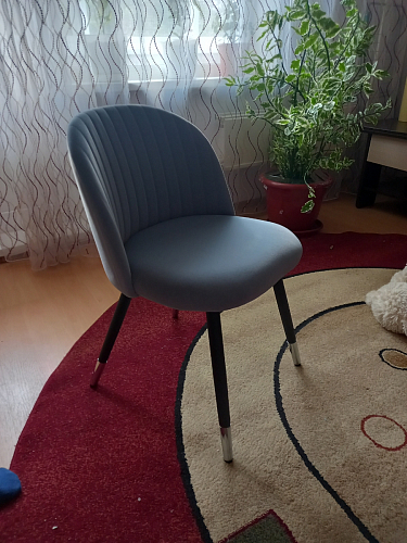 Стул на металлокаркасе Gabi 1 line light blue / black фото покупателя 125