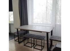 Стол Лота Лофт 140 25 мм юта / белый матовый фото покупателя 700