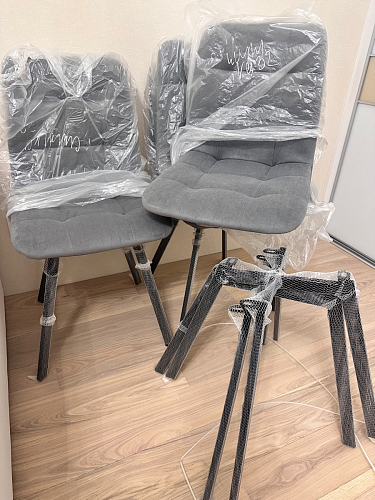 Стул на металлокаркасе Чилли темно-серый / черный каркас фото покупателя 504