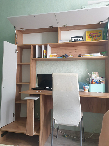 Письменный стол Лайт 03.243 дуб золотой (craft) / белый премиум фото покупателя 164