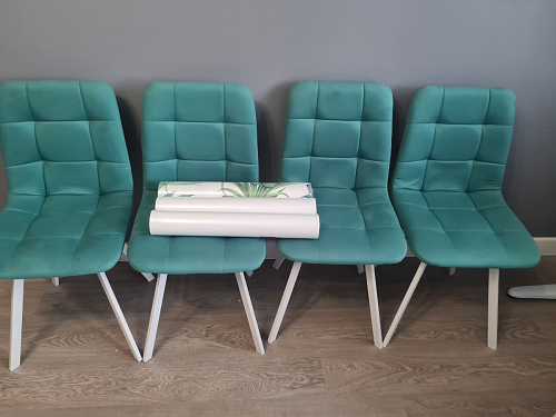 Стул на металлокаркасе Чилли черный / зеленый фото покупателя 570