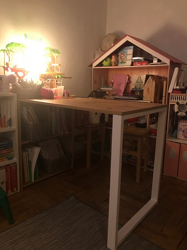 Письменный стол Битти Лофт 116х60х75 дуб вотан / белый матовый фото покупателя 70