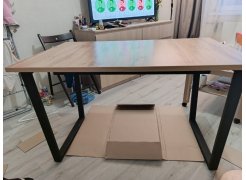 Стол Лота Лофт 140 25 мм черный матовый / бетон фото покупателя 181