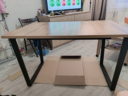 Стол Лота Лофт 140 25 мм черный матовый / бетон фото покупателя 181