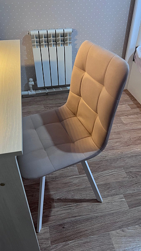 Стул на металлокаркасе Чилли синяя ткань / белый фото покупателя 649