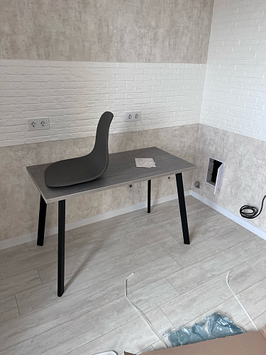 Стол Тринити Лофт 120 32 мм бетон / черный матовый фото покупателя 327