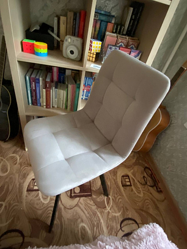 Стул на металлокаркасе Чилли К светло-серый велюр / черный каркас фото покупателя 1326