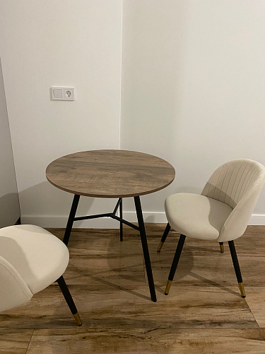 Стул на металлокаркасе Gabi 1 light blue / black / gold фото покупателя 364