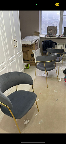 Стул на металлокаркасе Kamelia green / gold фото покупателя 29