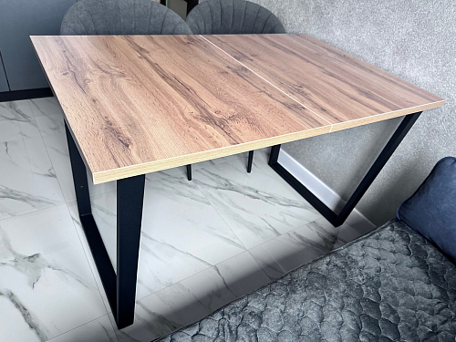 Стол Лота Лофт 140 25 мм черный матовый / дуб вотан фото покупателя 742