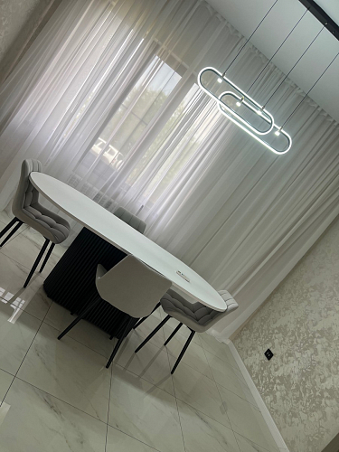 Деревянный стол Барон О 200 х 90 белая пленка шагрень / черный фото покупателя 60