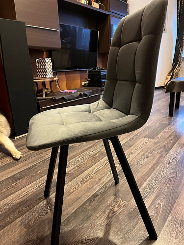 Стул на металлокаркасе Чилли синяя ткань / белый фото покупателя 1396