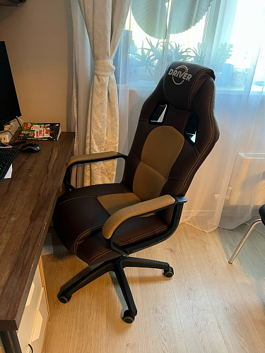 Компьютерное кресло Driver/Драйвер кожзам черный / ткань черный фото покупателя 62