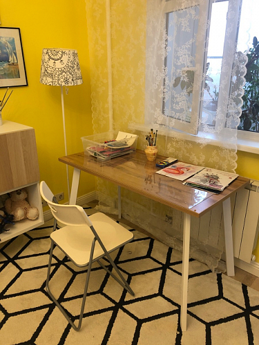 Стол Тринити Лофт 140 25 мм дуб делано темный / белый фото покупателя 69