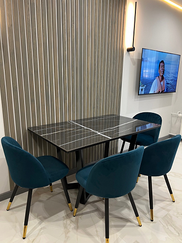 Стул на металлокаркасе Gabi dark beige / black / silver фото покупателя 316