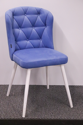 Стул на металлокаркасе Алиссум серо-лиловый velutto 49 / белые ножки из шоурума 1