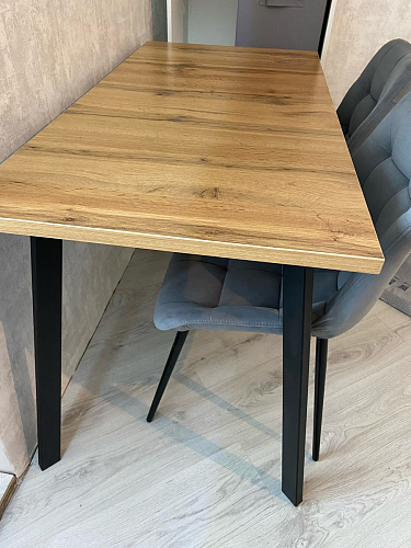 Стол Тринити Лофт 120 32 мм дуб галифакс табако / черный матовый фото покупателя 177