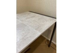 Стол Центавр 120(160)х70х75 файерстоун / черный матовый фото покупателя 85