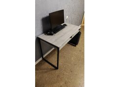 Письменный стол Леон Лофт дуб делано темный / черный матовый фото покупателя 92