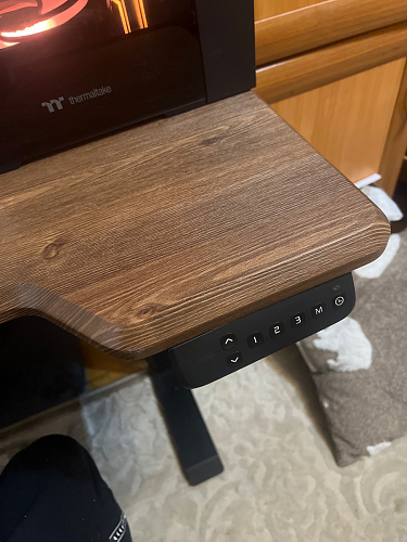 Компьютерный стол Маркос с механизмом подъема 120х75х75 черный / кантри орех фото покупателя 25