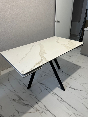 Керамический стол Вилли 140(200)х80х75 черный мрамор shakespeare black / черный фото покупателя 13