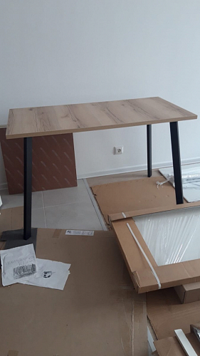 Стол Тринити Лофт 120 32 мм дуб галифакс табако / черный матовый фото покупателя 249