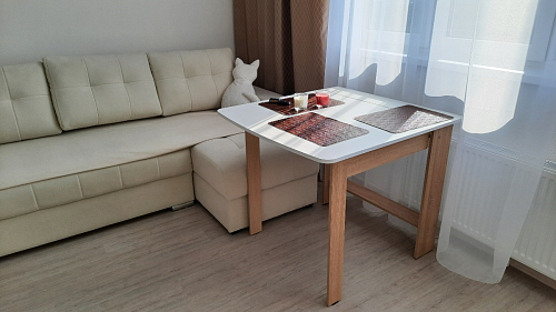 Стол обеденный раздвижной СтК7 дуб молочный фото покупателя 64