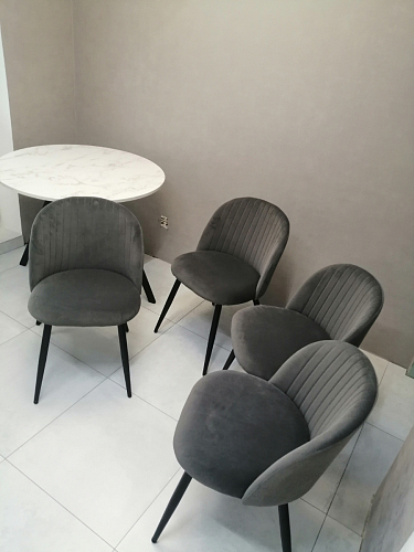 Стул на металлокаркасе Gabi 1 light blue / black / gold фото покупателя 382