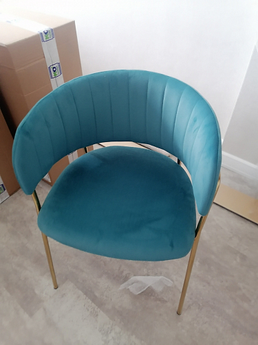 Стул на металлокаркасе Kamelia зеленый / золото фото покупателя 10