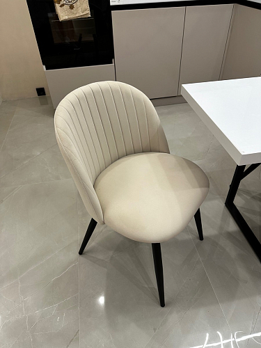 Стул на металлокаркасе Gabi dark beige / black / silver фото покупателя 397