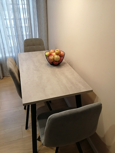 Стол Тринити Лофт 120 32 мм дуб галифакс табако / черный матовый фото покупателя 6