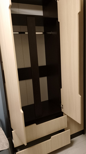 Шкаф Гавана трехстворчатый венге / дуб молочный фото покупателя 1