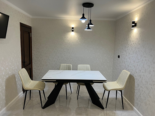 Керамический стол Ливи 140(200)х80х78 серый мрамор / черный фото покупателя 12