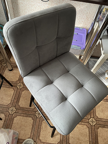 Барный стул Medeo серый велюр фото покупателя 3