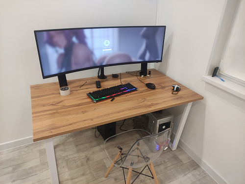 Деревянный стол Лота Лофт 120х75 белый матовый / дуб крафт золотой фото покупателя 718