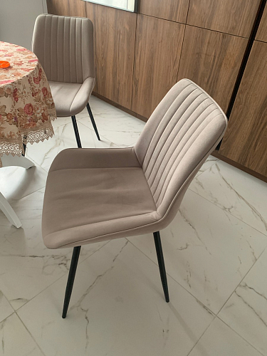 Стул на металлокаркасе Седа 360 К латте (velutto 08) / белый фото покупателя 274