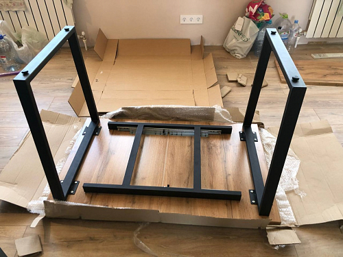 Деревянный стол Лота Лофт 140х80 черный матовый / бетон светлый фото покупателя 423