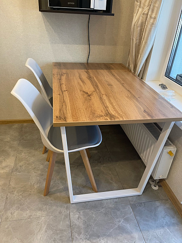 Деревянный стол Лота Лофт 120х75 белый матовый / дуб крафт золотой фото покупателя 394