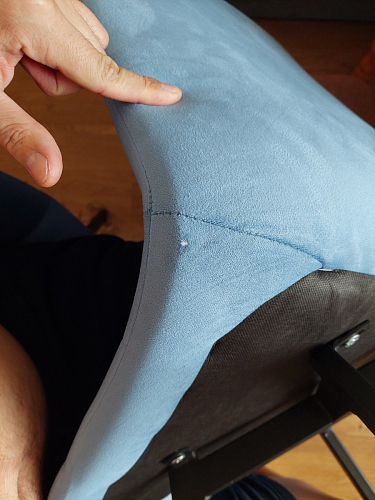 Стул на металлокаркасе Чилли синяя ткань / белый фото покупателя 766