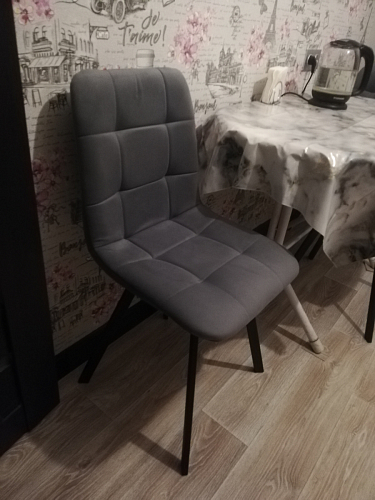 Стул на металлокаркасе Чилли светло-серый / белый каркас фото покупателя 365