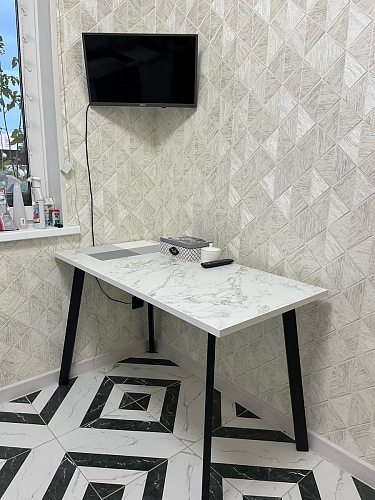 Стол Тринити Лофт 120 32 мм бетон / черный матовый фото покупателя 525