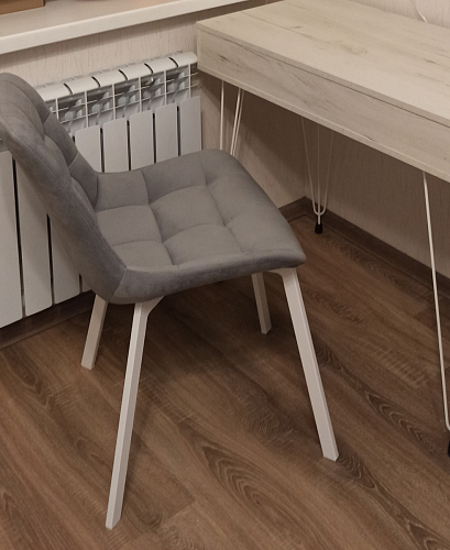 Стул на металлокаркасе Челси бежевый / белый каркас фото покупателя 95