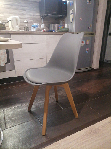 Деревянный стул Bonuss темно-серый / черное сидение / черный фото покупателя 56