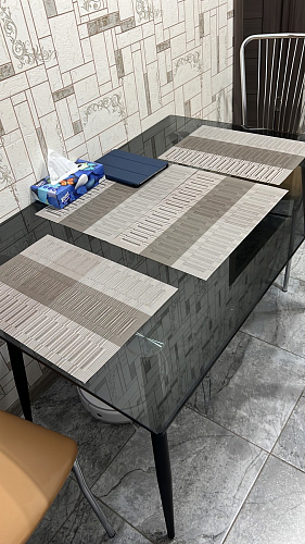 Стеклянный стол Smoke 120х80х75 clear gray / black фото покупателя 2