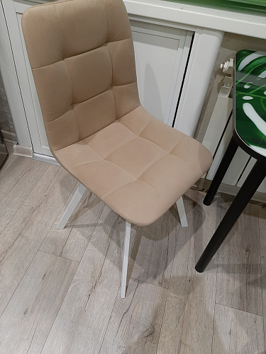 Стул на металлокаркасе Чилли К светло-серый велюр / черный каркас фото покупателя 777