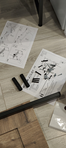 Барный стол Сари 120х50х171 дпк графит / черный фото покупателя 5